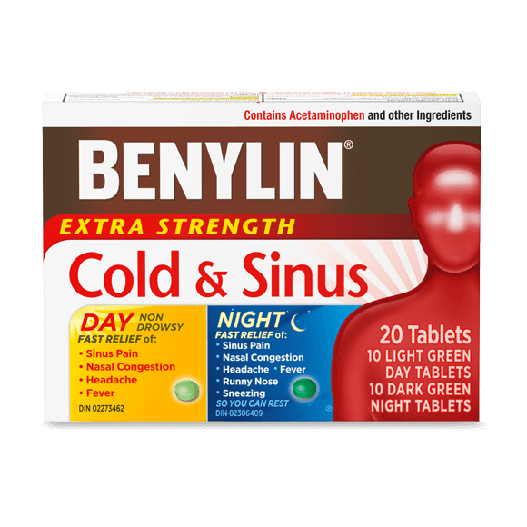 BENYLIN® Extra Strength Cold & Sinus Day & Night, 10 tablets each