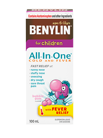 Best over the counter cough medicine for 4 year old Childrens All In One Cold Fever Syrup Benylin Canada